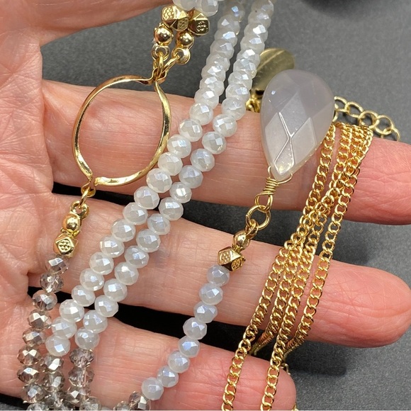 SPRING STREET Long Necklace Faceted Beads Long Pendant - Picture 2 of 9